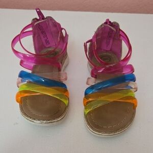 Wonder Nation Size 7 Strappy Colorful Sandals